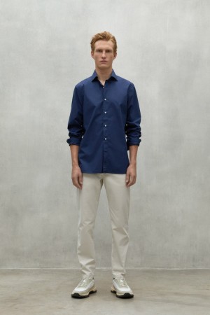 Ecoalf Alfredo Hemd Herren Navy Blau | YBX-172346