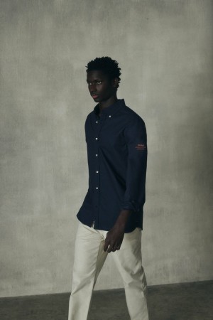 Ecoalf Antonio Hemd Herren Navy Blau | CAG-829076