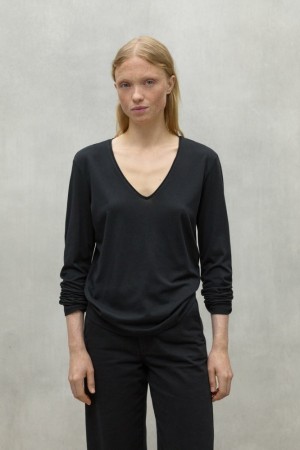 Ecoalf Bea T-shirts Damen Schwarz | WCQ-327546