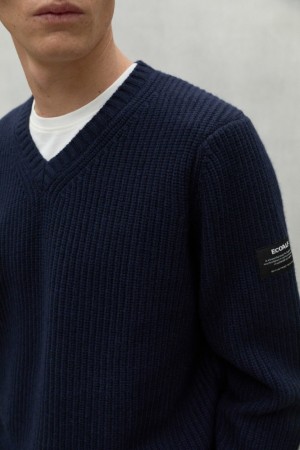 Ecoalf Boj Pullover Herren Navy Blau | ZWI-819732