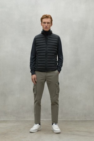 Ecoalf Cardiff Waistcoat Mäntel Herren Schwarz | ONC-821574