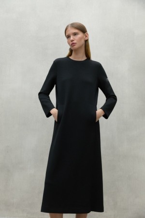 Ecoalf Cristal Kleid Damen Schwarz | QOR-354860