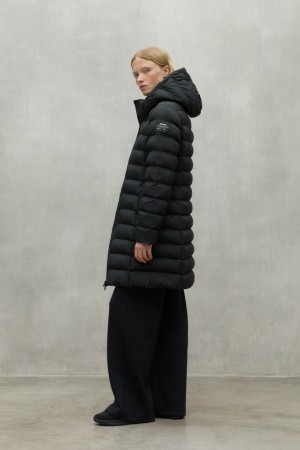 Ecoalf Cronulla Mäntel Damen Schwarz | GIM-763819