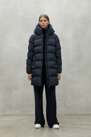 Ecoalf Manlie Mäntel Damen Navy Blau | MWV-925681