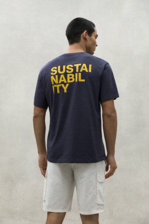 Ecoalf Sustano T-shirts Herren Navy Blau | WYT-984365