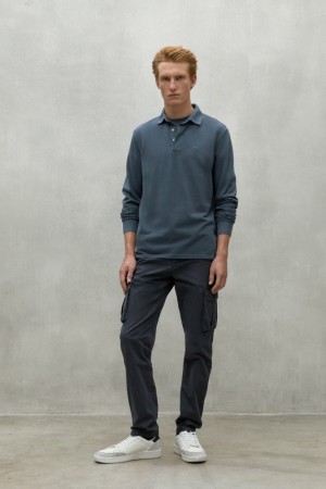 Ecoalf Ted Polo Shirts Herren Blau | FIZ-312845