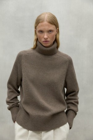 Ecoalf Turtleneck Caqui Pullover Damen Braun | HBC-360278