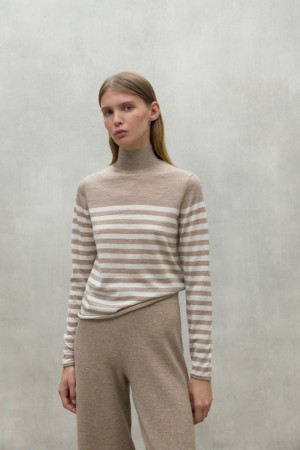 Ecoalf Turtleneck Faya Pullover Damen Beige | YCA-071835