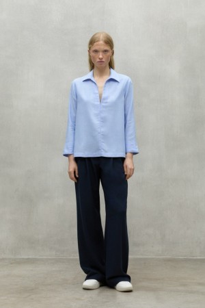 Ecoalf Vega Hemd Damen Hellblau | KPL-210567
